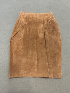 Women’s Evan Davies Petites Brown Suede Skirt Size 2